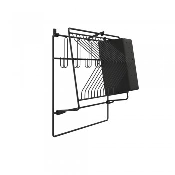 ESCORREDOR DE PAREDE C/PORTA TALHERES BLACK