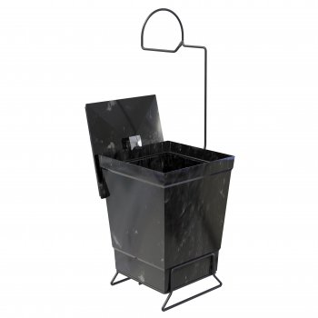 SUPORTE P/ PAPEL HIGIENICO C/ LIXEIRA MARMORIZADA PRETA - BLACK