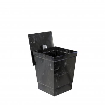 LIXEIRA AVULSA MARMORIZADO PRETO