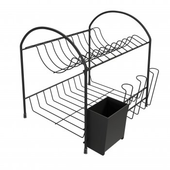 ESCORREDOR DE LOUÇAS COMPACTO DUPLO - LINHA BLACK