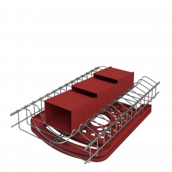 ESCORREDOR CUORE C/ LATERAIS E P. TALHERES PLAST. DESMONTADO - VERMELHO
