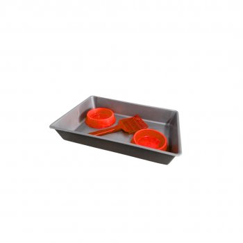 KIT BANDEJA BLACK C/ COMEDOURO VERMELHO