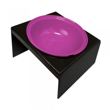 COMEDOURO PLAST. ELEVADO FURACAOPET 250 ml - ROSA
