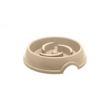 COMEDOURO PLAST. COMA MELHOR SLIM FURACAOPET - BEGE (EXPORT)