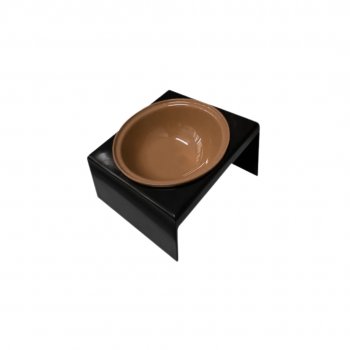 COMEDOURO PLAST. ELEVADO FURACAOPET 250 ml - MARROM (EXPORT)