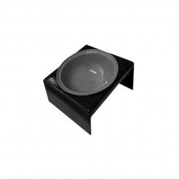 COMEDOURO PLAST. ELEVADO FURACAOPET 250 ml - CINZA (EXPORT)