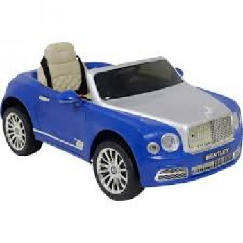 CARRO ELETRICO BENTLEY MULSANNE COM CONTROLE REMOTO 12V - PINTURA ESPECIAL AZUL E BRANCO