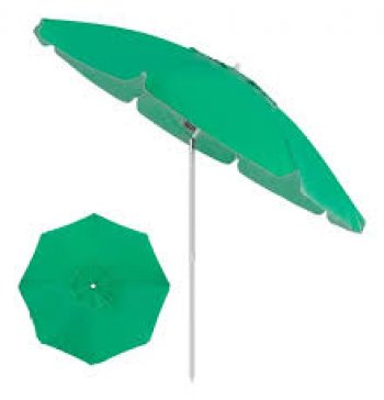 GUARDA-SOL BAGUM TOP 2,4 M CABO DE ALUMINIO ARTICULADO VARETA FIBRA VERDE BANDEIRA - BEL