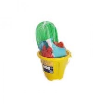 KIT PRAIA 12 PEÇAS C/ BALDE CASTELO REDONDO 19 CM, REGADOR E PÁ GRANDE -  G (NACIONAL) (P55)