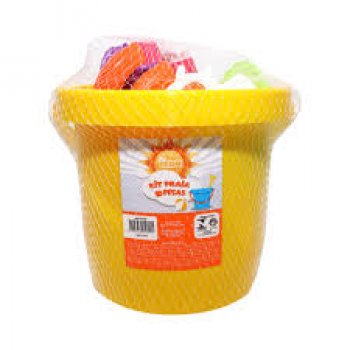 KIT PRAIA 10 PEÇAS C/ BALDE  REDONDO 18 cm (P55)