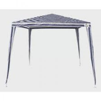 TENDA GAZEBO 3 m x 3 m POLIETILENO - LISTRADO (AZUL/BRANCO) (P55)