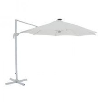 OMBRELLONE SUSPENSO FERRARA - 3,0 m - 100% ALUMINIO - COM LED - BRANCO (P55)