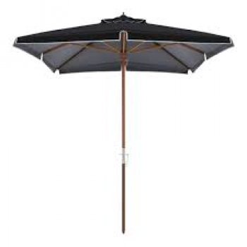 OMBRELLONE QUAD. SARDENHA 2,05 m x 2,05 m PREMIUM BAGUM MAD. - PRETO (8 VARETAS)