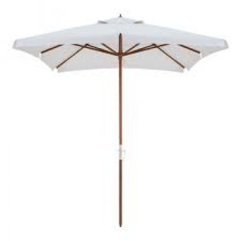 OMBRELLONE QUAD. SARDENHA 2,05 m x 2,05 m PREMIUM BAGUM MAD. - BRANCO (8 VARETAS)