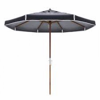 OMBRELLONE EMBAÚ BAGUM 2,70 m x 8 MADEIRA C/ MANIVELA - PRETO