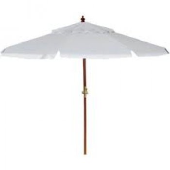 OMBRELLONE EMBAÚ BAGUM 2,70 m x 8 MADEIRA C/ MANIVELA - BRANCO