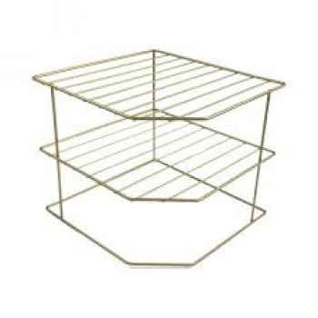 ORGANIZADOR PRATOS HORIZONTAL 3 NIVEIS METALIZADO OLIVA VIENA - BEL (P55)