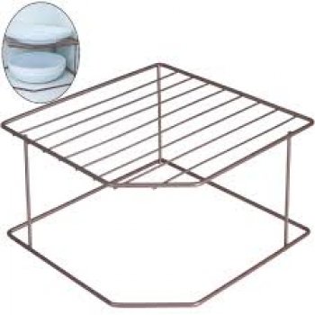 ORGANIZADOR PRATOS HORIZONTAL 2 NIVEIS METALIZADO LAVANDA VIENA - BEL (P55)