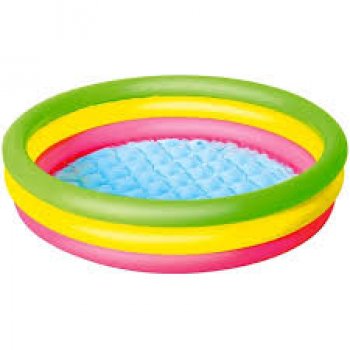 PISCINA INFLÁVEL 3 ANEIS COLORIDOS 62 L 1,02 m x 25 cm