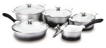 CONJUNTO PANELA COR CINZA E PRETO 5PC HERCULES PA5000-5P