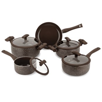 CONJUNTO PANELAS 5PC MARRON ALUMINIO HERCULES PA300-5PMA