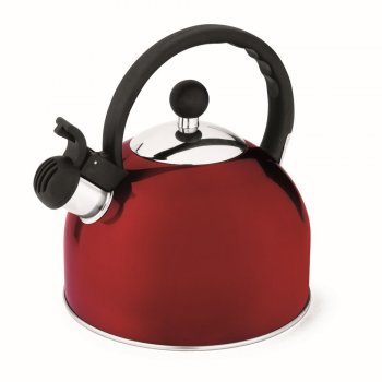 CHALEIRA APITO FIXO 1,75L VERMELHA DIAM.SUP.85,5MM  DIAM.FUNDO 190MM ALTURA 104MM INOX HERCULES CH25-VS