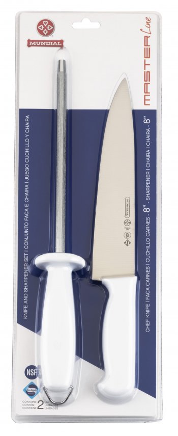 CJ 2PC FACA E CHAIRA BRANCA MASTER LINE MUNDIAL 7800-2FC