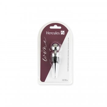 TAMPA PARA GARRAFA DE VINHO 90X20MM HERCULES UB95 SILICONE COR PRATA E PRETO
