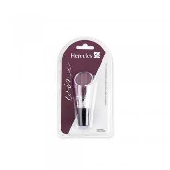 DOSADOR DE VINHO 93X30MM HERCULES UB91-03 VINHO PLASTICO E SILICONE COR PRETA TRANSPARENTE