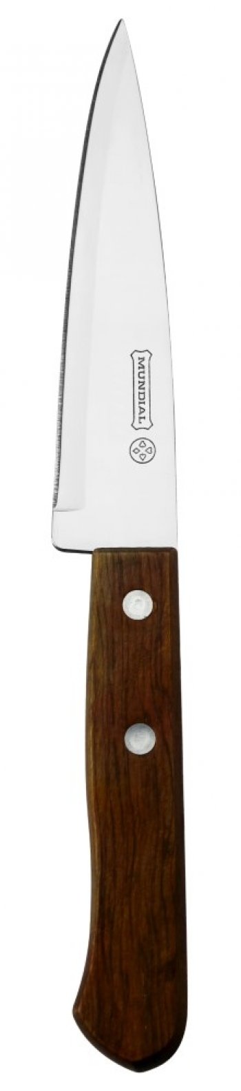 FACA CARNE FIO LISO CABO MADEIRA WOOD MUNDIAL 12,7CM 1510-5