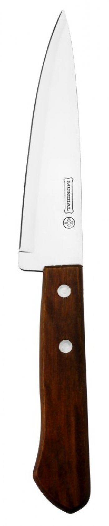 FACA CARNE FIO LISO CABO MADEIRA WOOD MUNDIAL 15,2CM 1510-6
