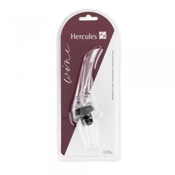 AERADOR DE VINHO 160MM HERCULES UB91-01 PLASTICO E SILICONE COR PRETA  PRATA TRANSPARENTE