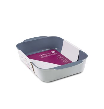 ASSADEIRA RETANGULAR BRANCA C/ ANTIADERENTE 25X20X6.5CM VOL.2,6L HERCULES PA9000-A25C