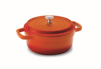 CACAROLA REDONDA 21,3X9CM 2,4L LARANJA E VERMELHA ALUMINIO HERCULES PA9000-20L