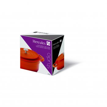 CACAROLA REDONDA 25,4X11CM 4,3L LARANJA E VERMELHA ALUMINIO HERCULES PA9000-24L