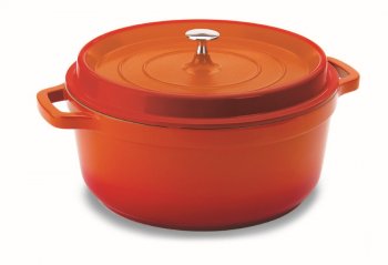 CACAROLA REDONDA 29,5X13CM 6,8L LARANJA E VERMELHA ALUMINIO HERCULES PA9000-28L