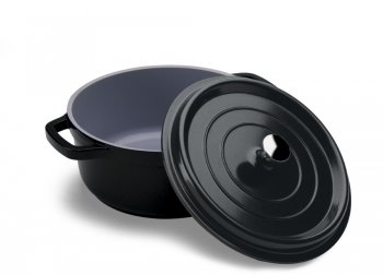 CACAROLA REDONDA PRETA 25,4X11CM 4,3L HERCULES PA9000-24PR