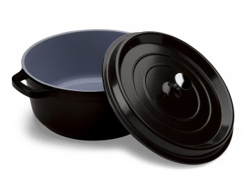 CACAROLA REDONDA PRETA 29,5X13CM 6,8L HERCULES PA9000-28PR