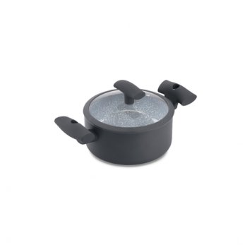 CACAROLA C/TAMPA VIDRO E SILICONE CINZA C/ANTIADERENTE ESP. 3MM DIAM.219X86MM VOL.3000ML HERCULES PA300-C22CZ