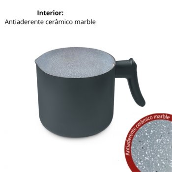 FERVEDOR CINZA C/ANTIADERENTE DIAM.120X102MM VOL.1100ML HERCULES PA300-L12CZ