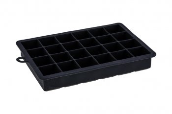 Forma de Gelo 24 Cubos 20 x 13 x 3cm em Silicone Preto