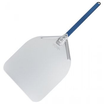 Pá para Enfornar Pizza Alumínio Anodizado 35,5 x 40,5cm c/ Cabo em Alumínio Azul Curto
