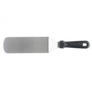 Espátula Longa Curva Profissional  em Aço Inox c/ Cabo em  Polipropileno Preto 35,5 x 7cm WECK