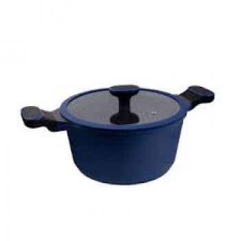 CACAROLA C/TAMPA DE VIDRO E SILICONE AZUL C/ANTIADERENTE DIAM.240X120MM VOL.4,5L HERCULES PA4000-C24AZ