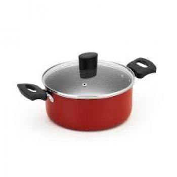 Caçarola 26 Gourmet Vermelha Tp De Vidro