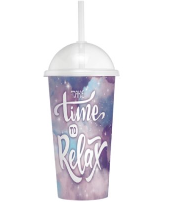 COPO SHAKE C/ CANUDO 550ML