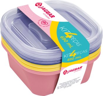 KIT 4 PCS ORGANIZA 690 ML QUAD NUDE