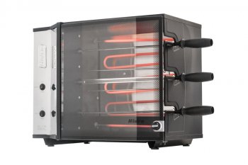 CHE 03 220V - Assador Elétrico Nativa Giratório Preto 3 Espetos 220V M.1/30 cv