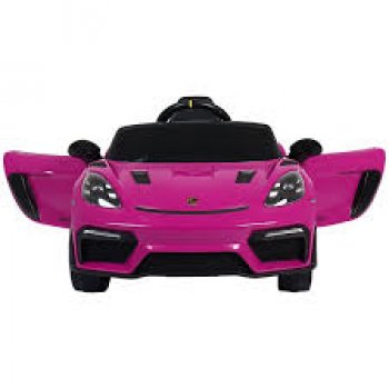 CARRO ELETRICO INFANTIL PORSCHE SPYDER 718 RS 12V ROSA - BEL