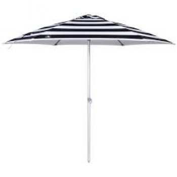 GUARDA-SOL MILAGRES 2,40 M LISTRADO PRETO/BRANCO ALUMINIO VARETAS FIBRA DE VIDRO PREMIUM - BEL (P55)